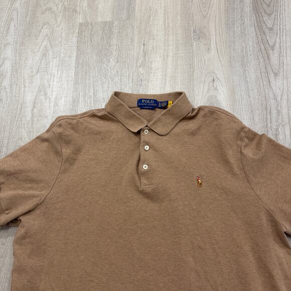 Polo Ralph Lauren Classic Fit Shirt Men's Extra Large Brown Flesh Pony Preppy - Picture 2 of 8
